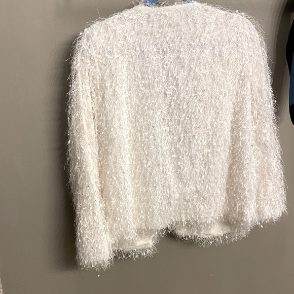 White Faux Feathers Cardigan - Picture 8 of 9